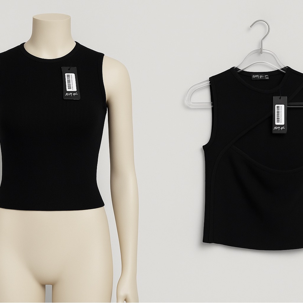 848 Cut Out Back Sleeveless Knitted Top